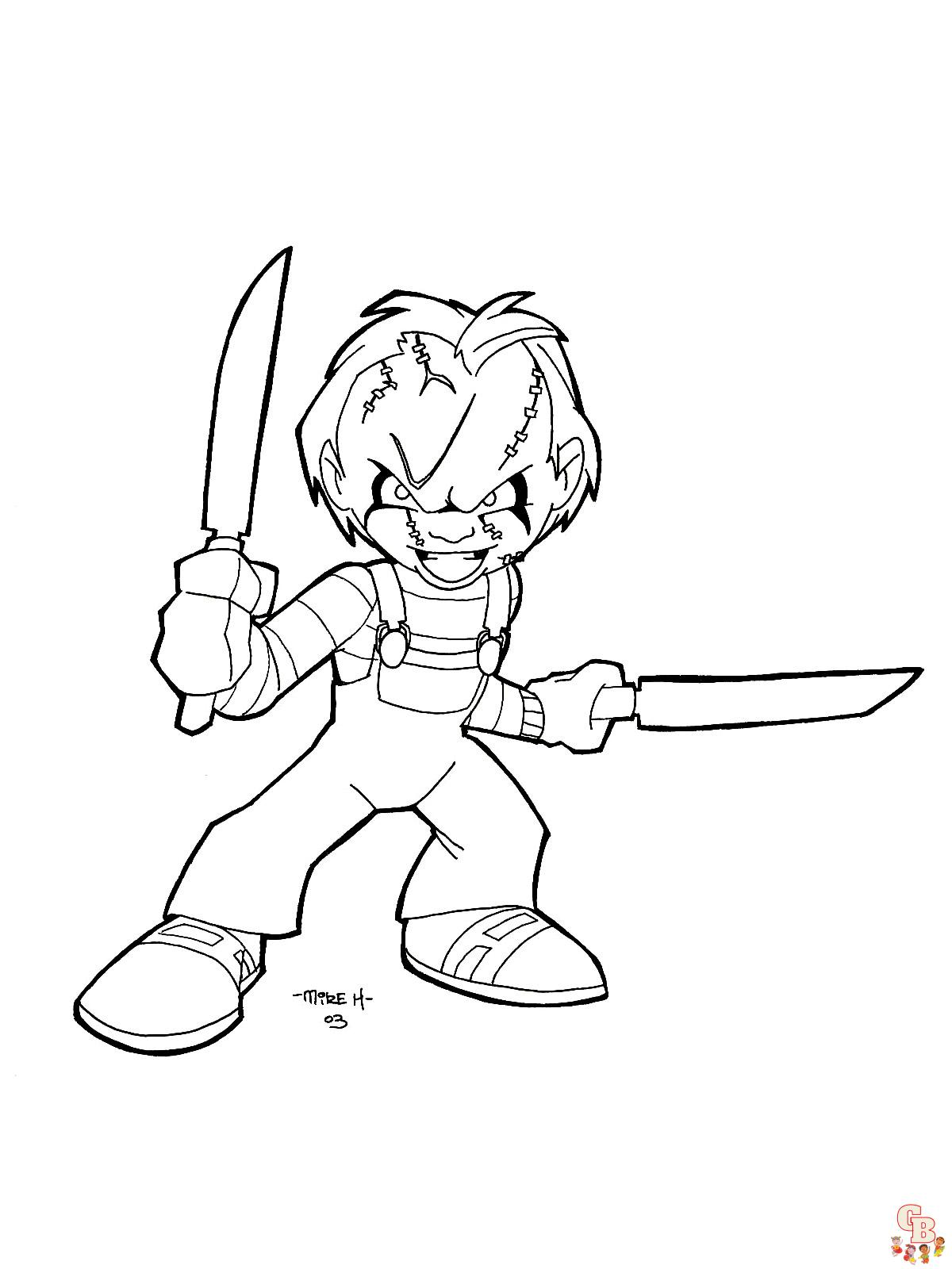 Chucky coloring pages printable free and easy to color