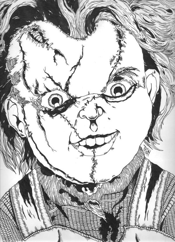 Chucky scary coloring pages