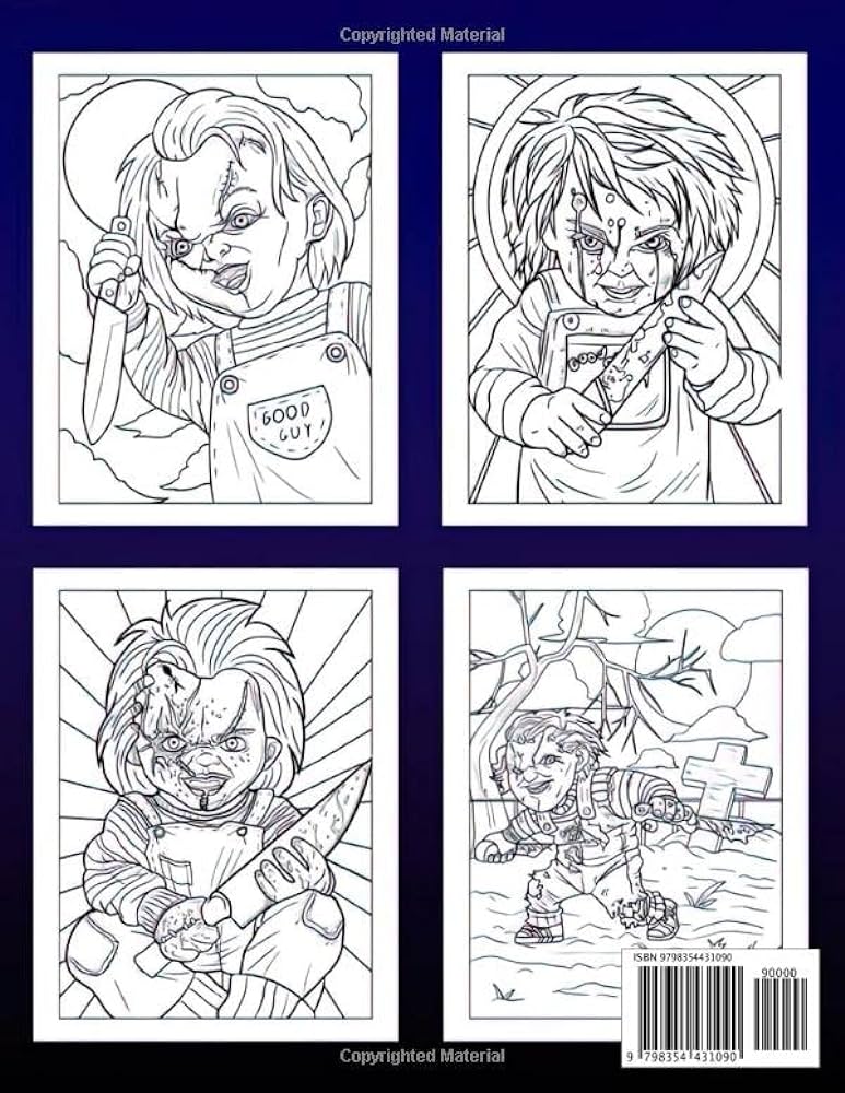 Chucky nightmäre coloring book scary creatures and creepy murder killer from one of the most famous horror coloring book chucky nightmäre cardoso soraia books