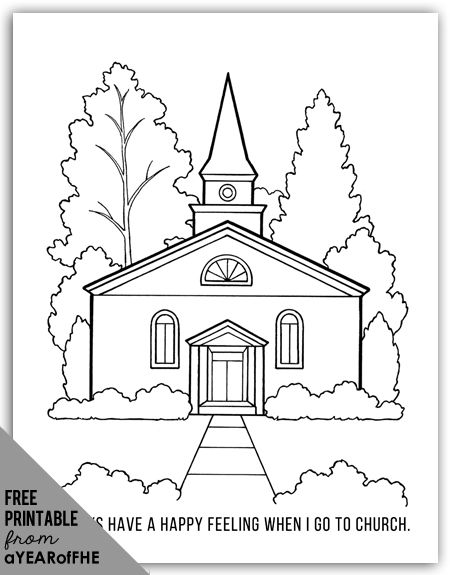 Free printable coloring pages of churches