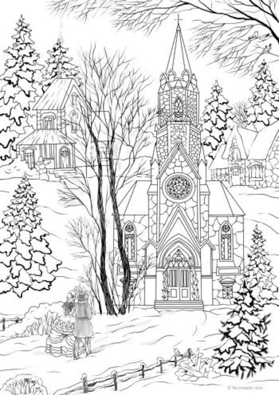 Church printable adult coloring page from favoreads coloring book pages for adults and kids coloring sheets colouring designs