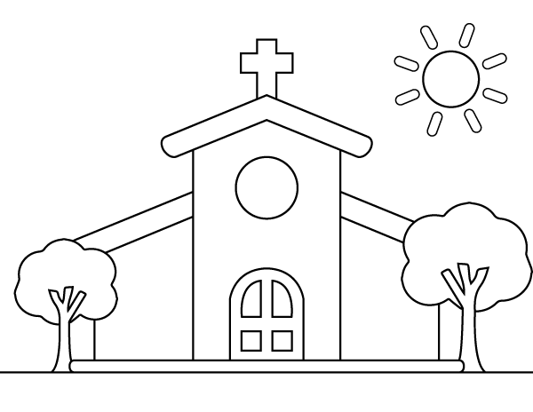 Printable church coloring page