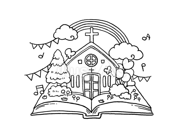 Free vectors bible and church coloring book