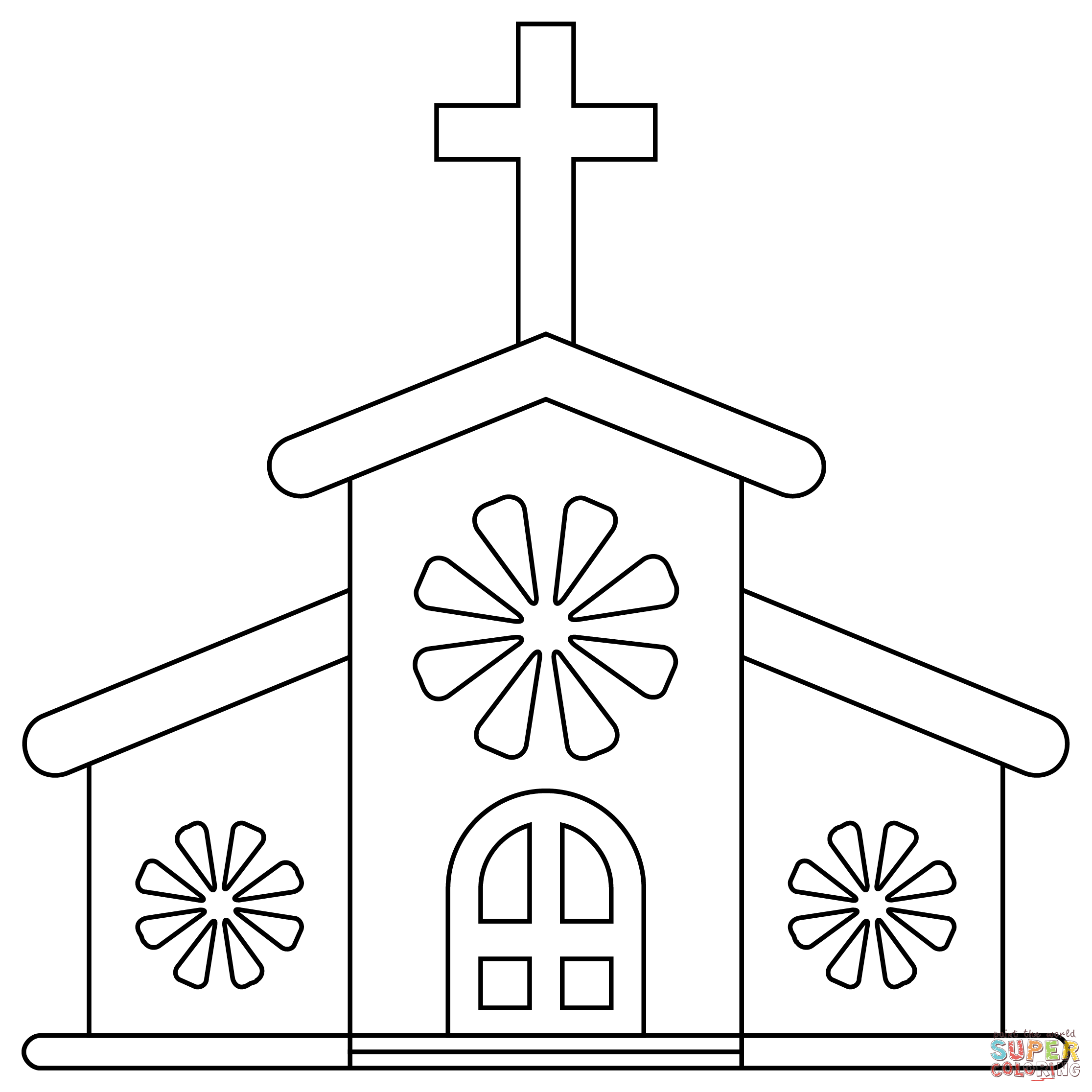 Church coloring page free printable coloring pages