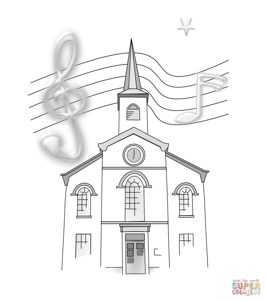 Church coloring page free printable coloring pages