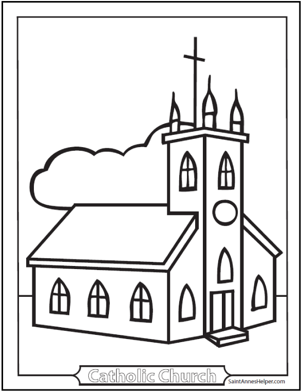 Church coloring sheet âïâï easy kindergarten coloring page