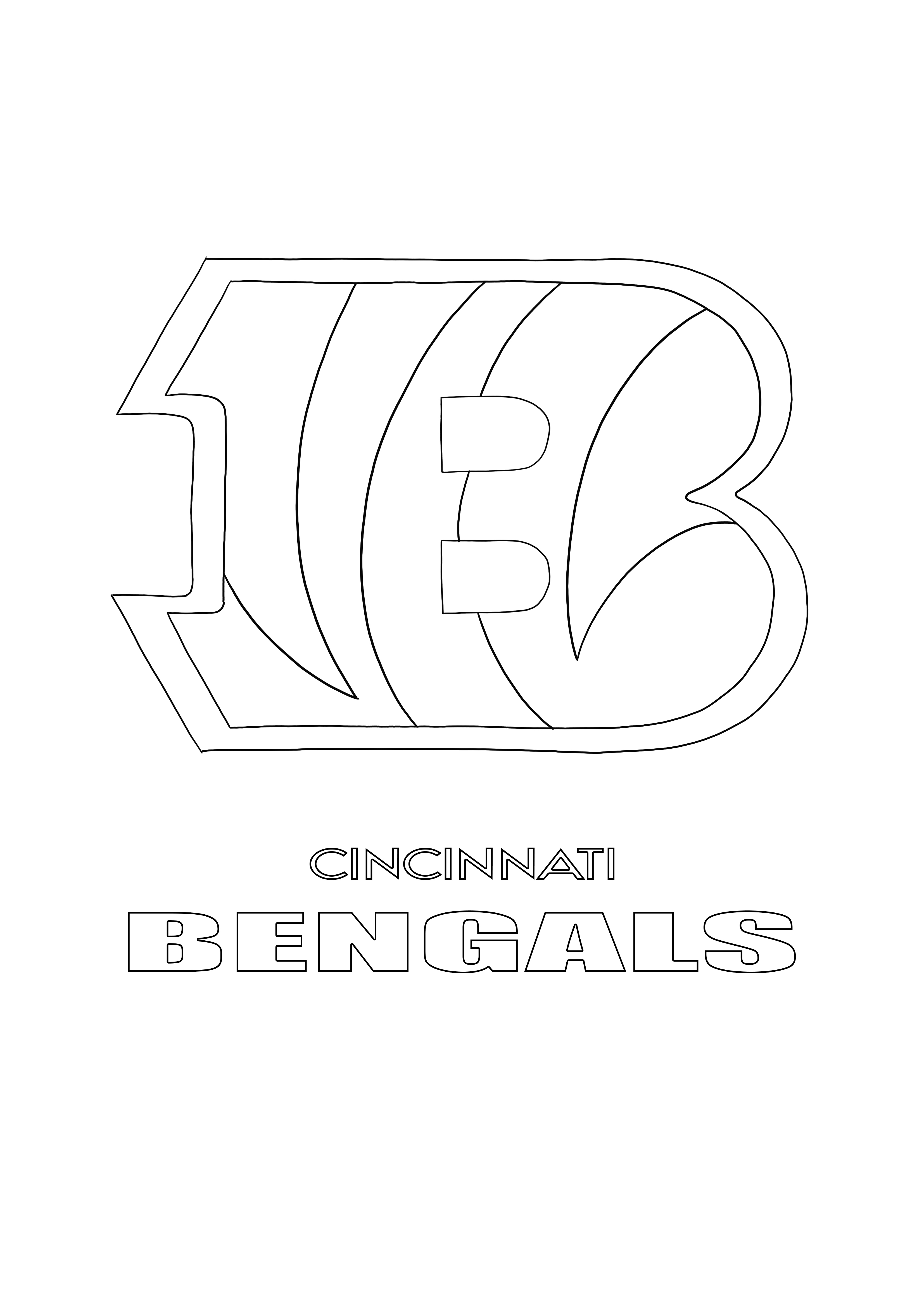 Nfl cincinnati bengals logo free printable for kids to color