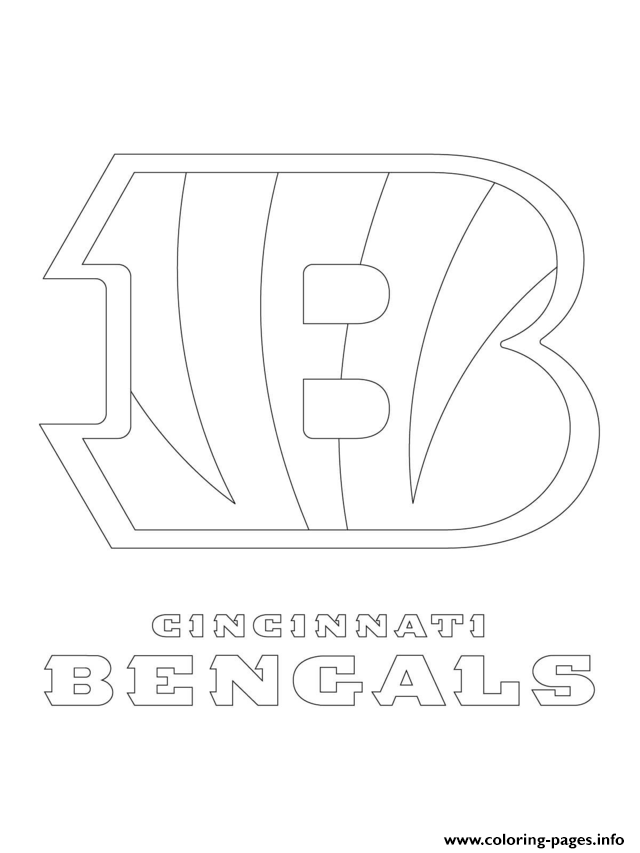 Cincinnati bengals logo football sport coloring page printable