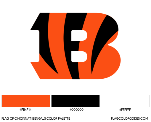 Cincinnati bengals flag color codes