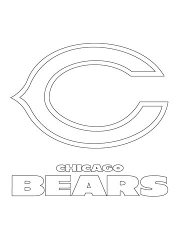 Chicago bears logo coloring page free printable coloring pages