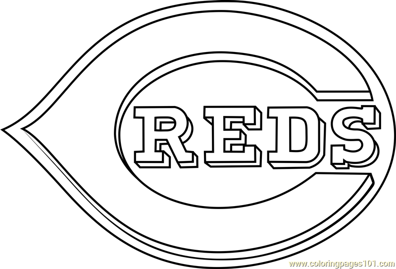 Cincinnati reds logo coloring page for kids