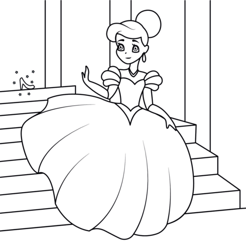 Cinderella coloring page free printable coloring pages