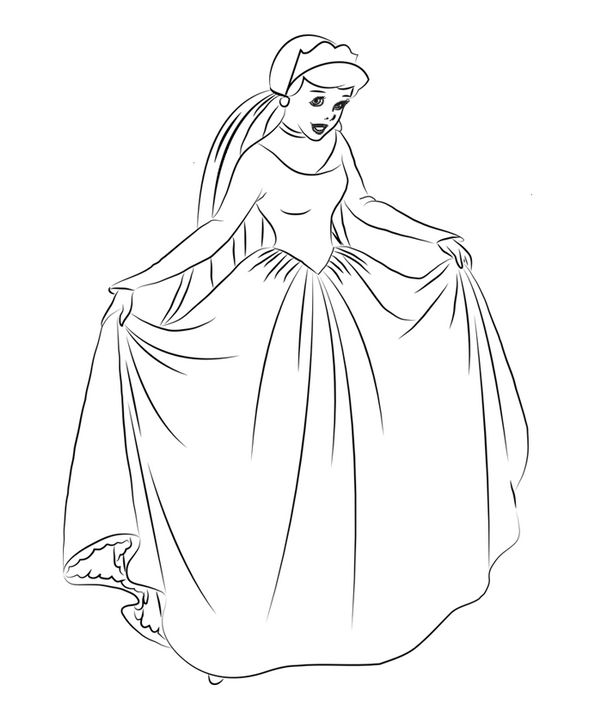 Cinderella coloring page remastered by sweetwhit on