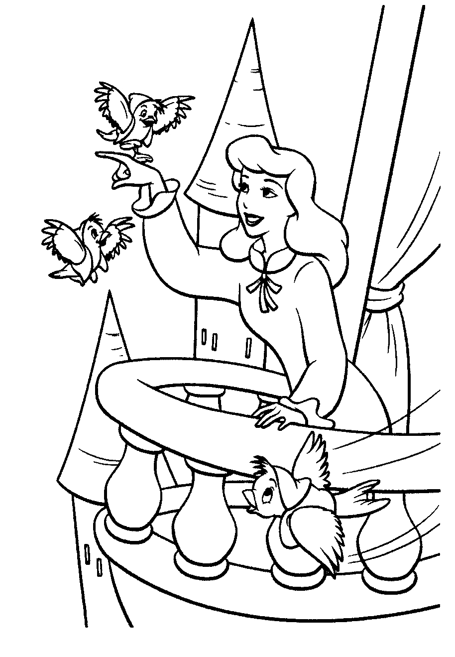 Free printable cinderella coloring pages for kids