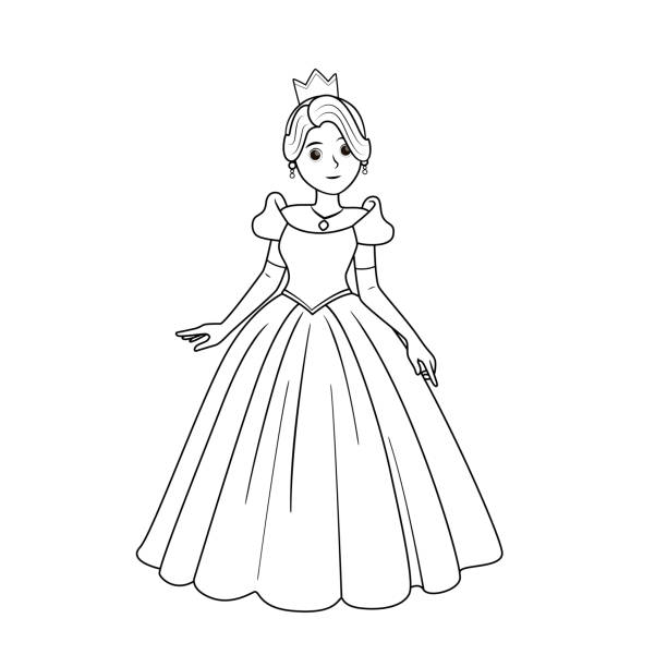 Cinderella coloring page stock illustrations royalty