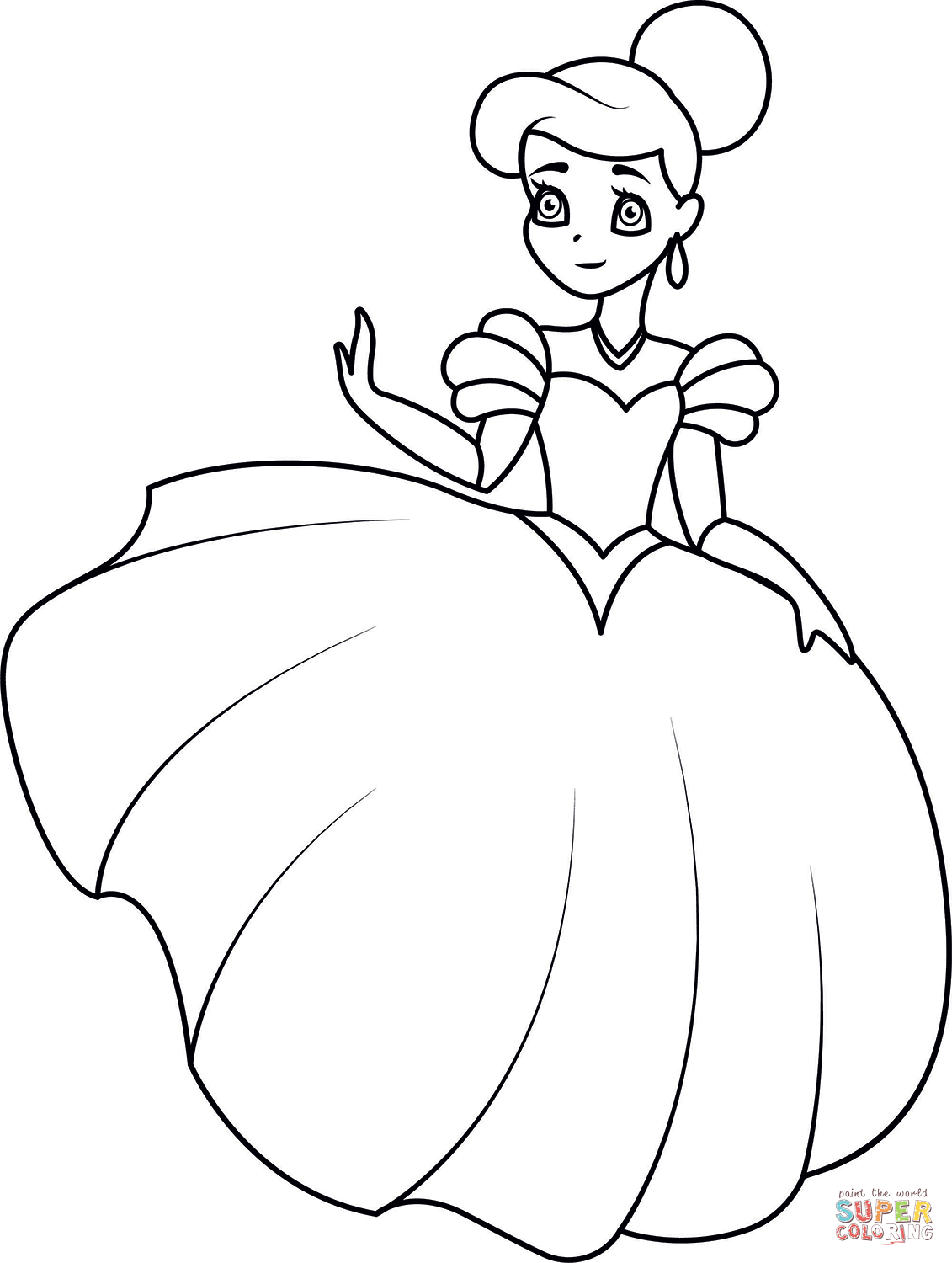 Cinderella coloring page free printable coloring pages