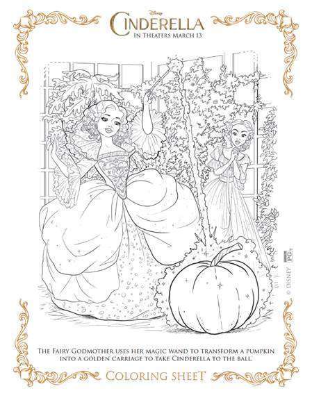 Free cinderella printable coloring pages