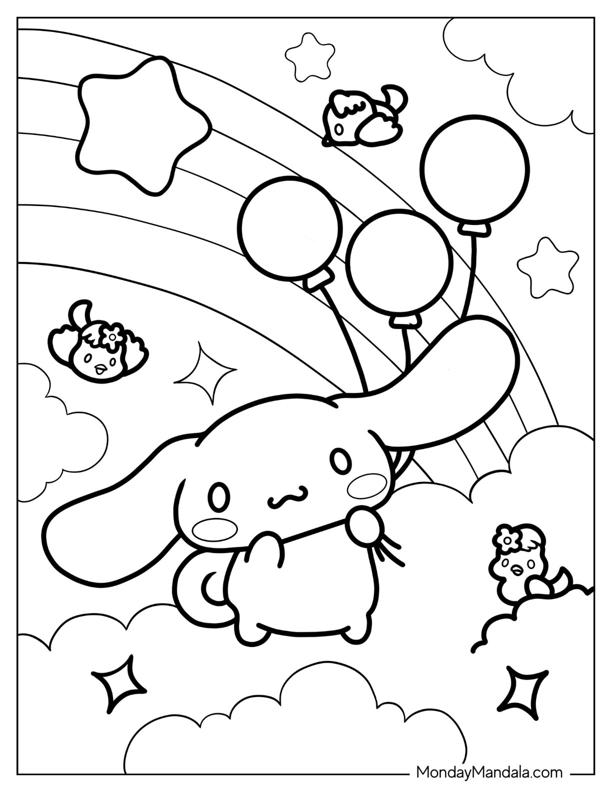 Sanrio coloring pages free pdf printables