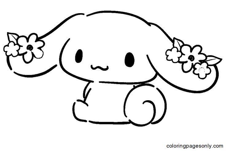 Cute cinnamoroll for kids coloring pages