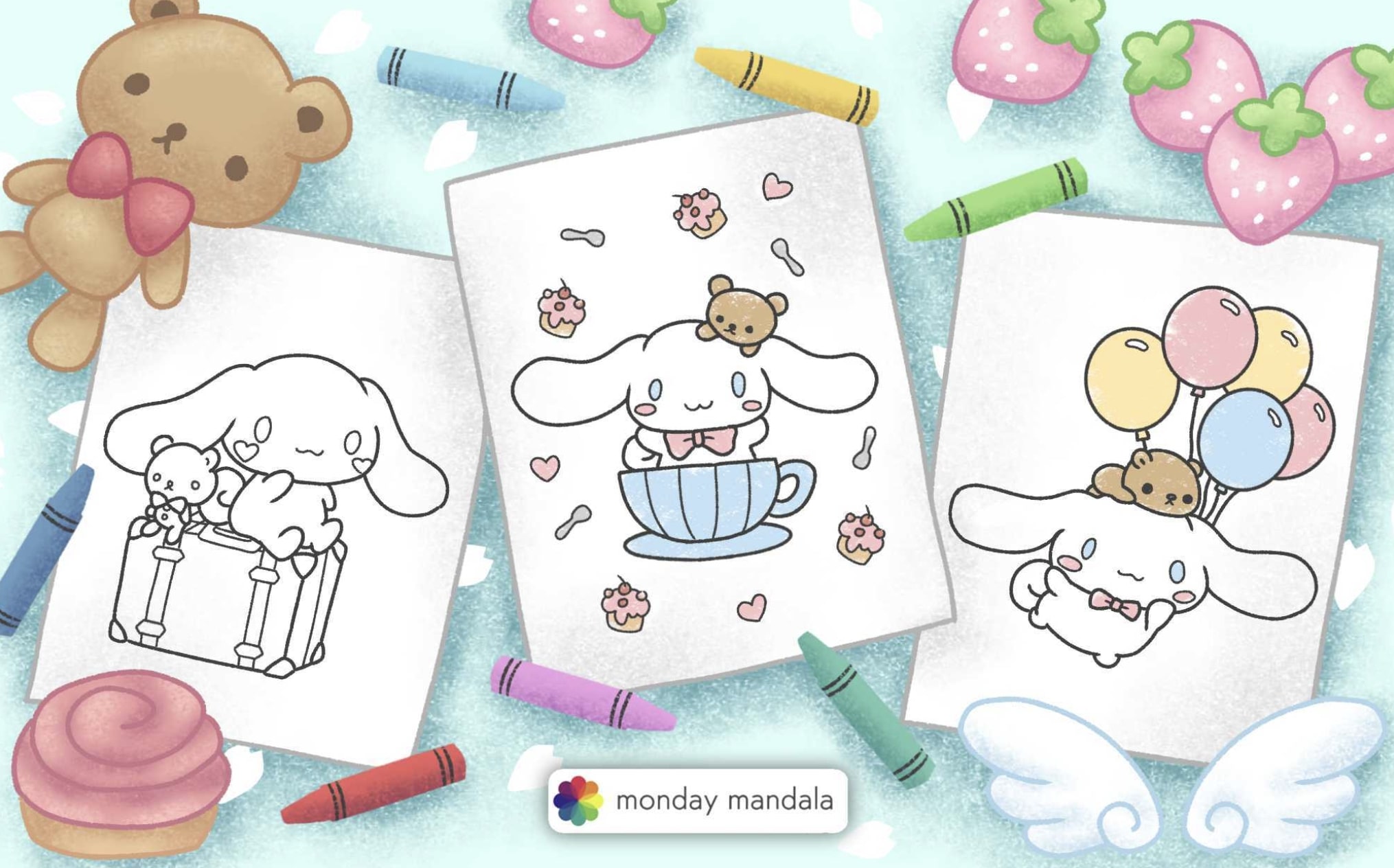 Cinnamoroll coloring pages free pdf printables