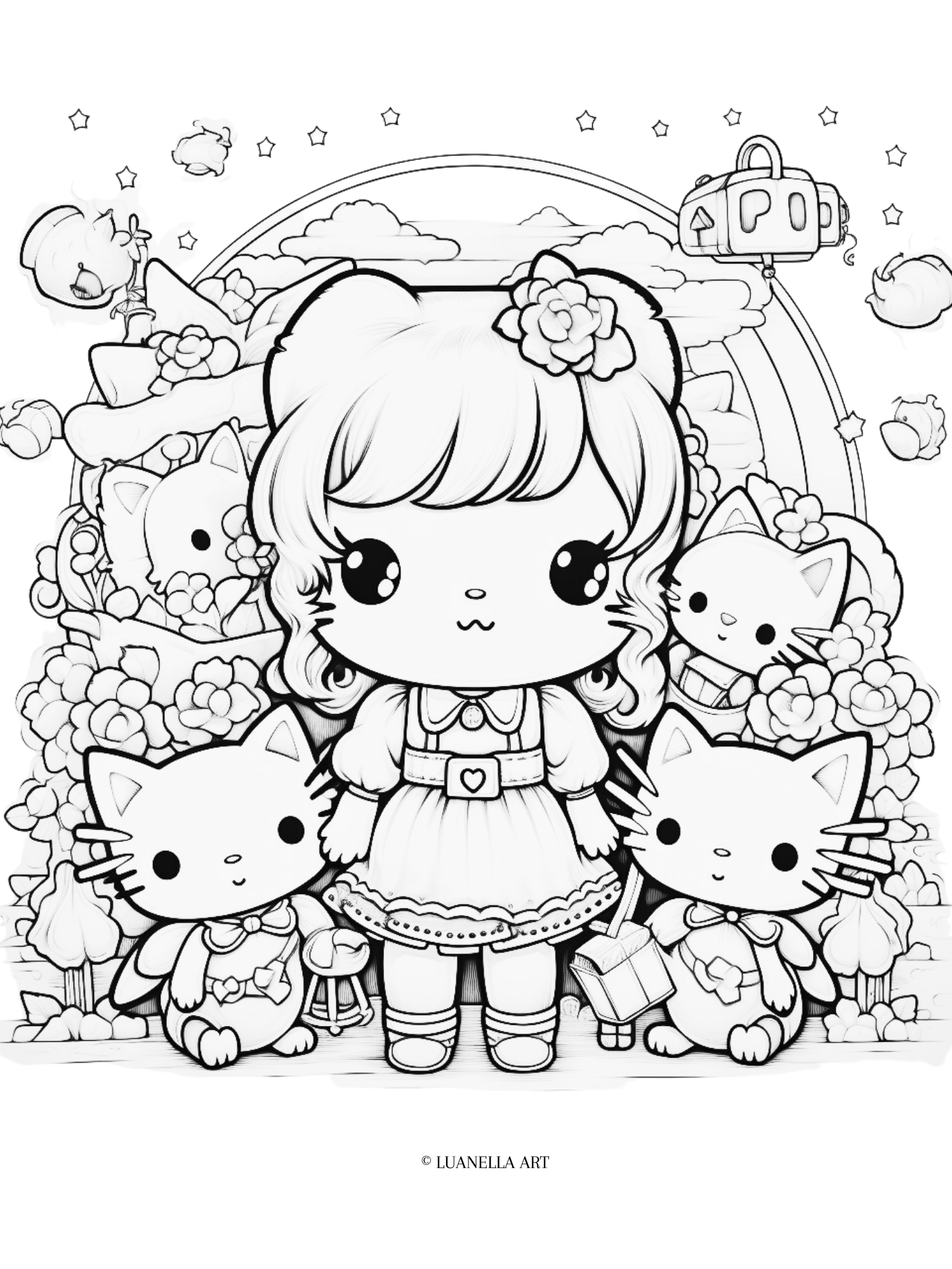 Sanrio characters coloring page â luanella art