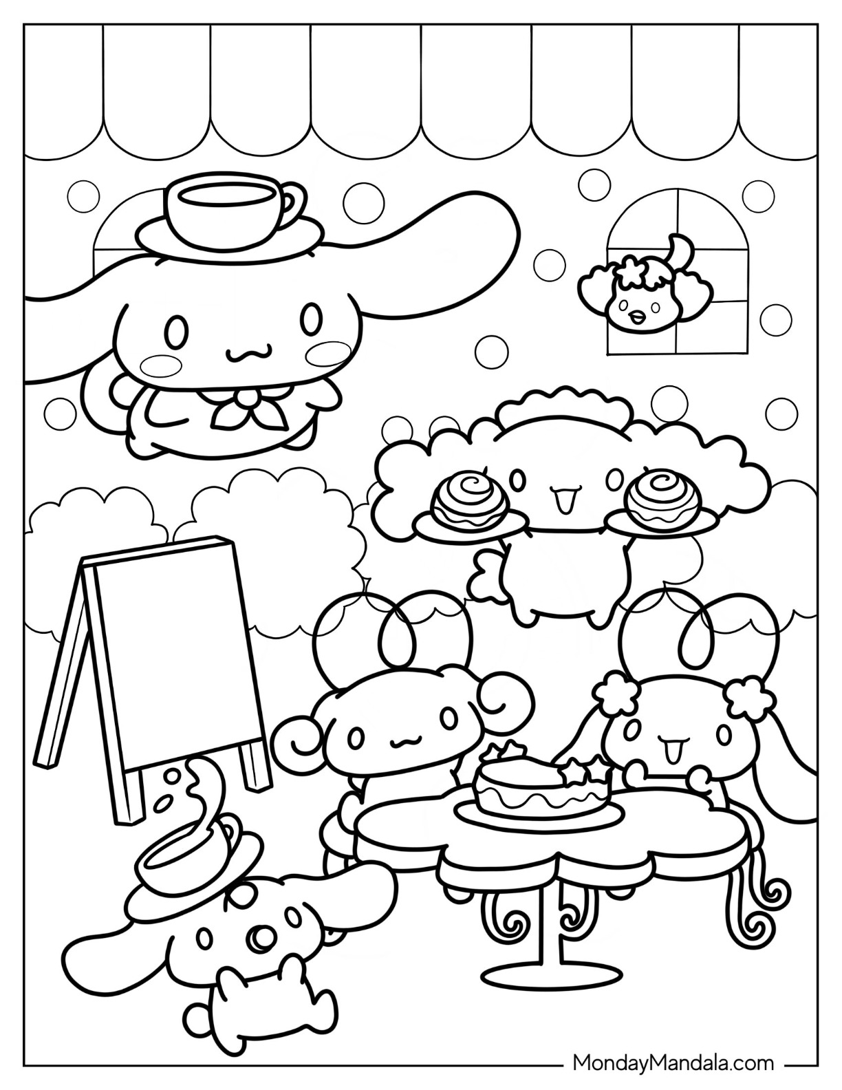 Cinnamoroll coloring pages free pdf printables