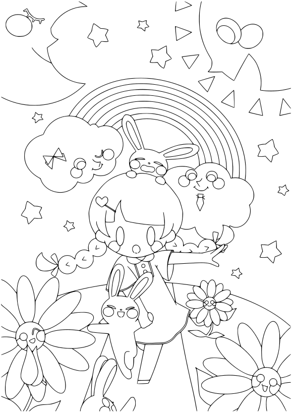 Rabbit coloring pages free printable nurie