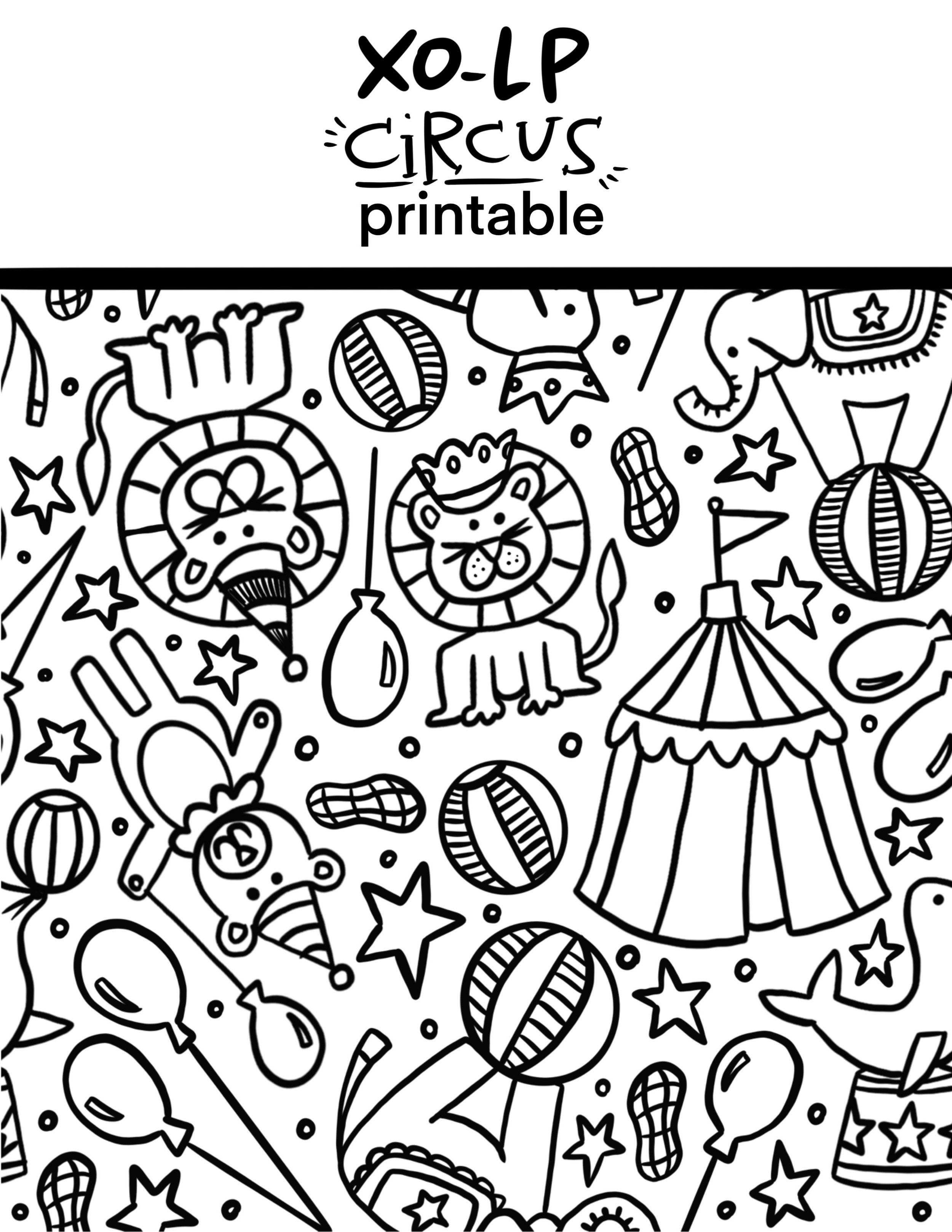 Printable circus coloring book pages â xo