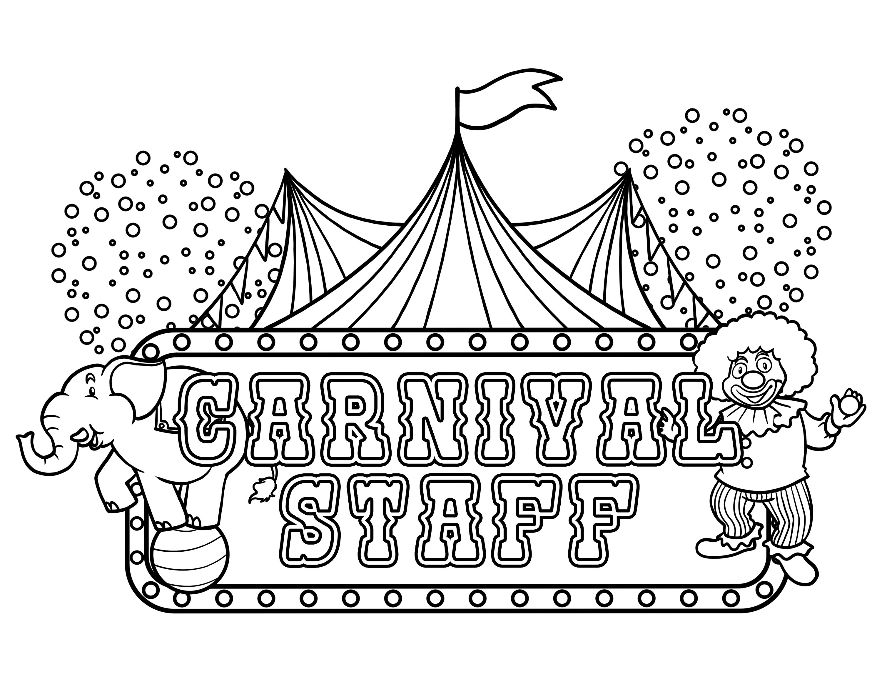 Printable carnival stuff digital download circus coloring page