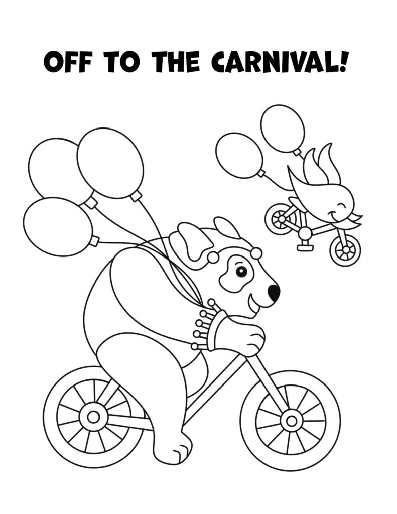 Free carnival coloring pages â the hollydog blog