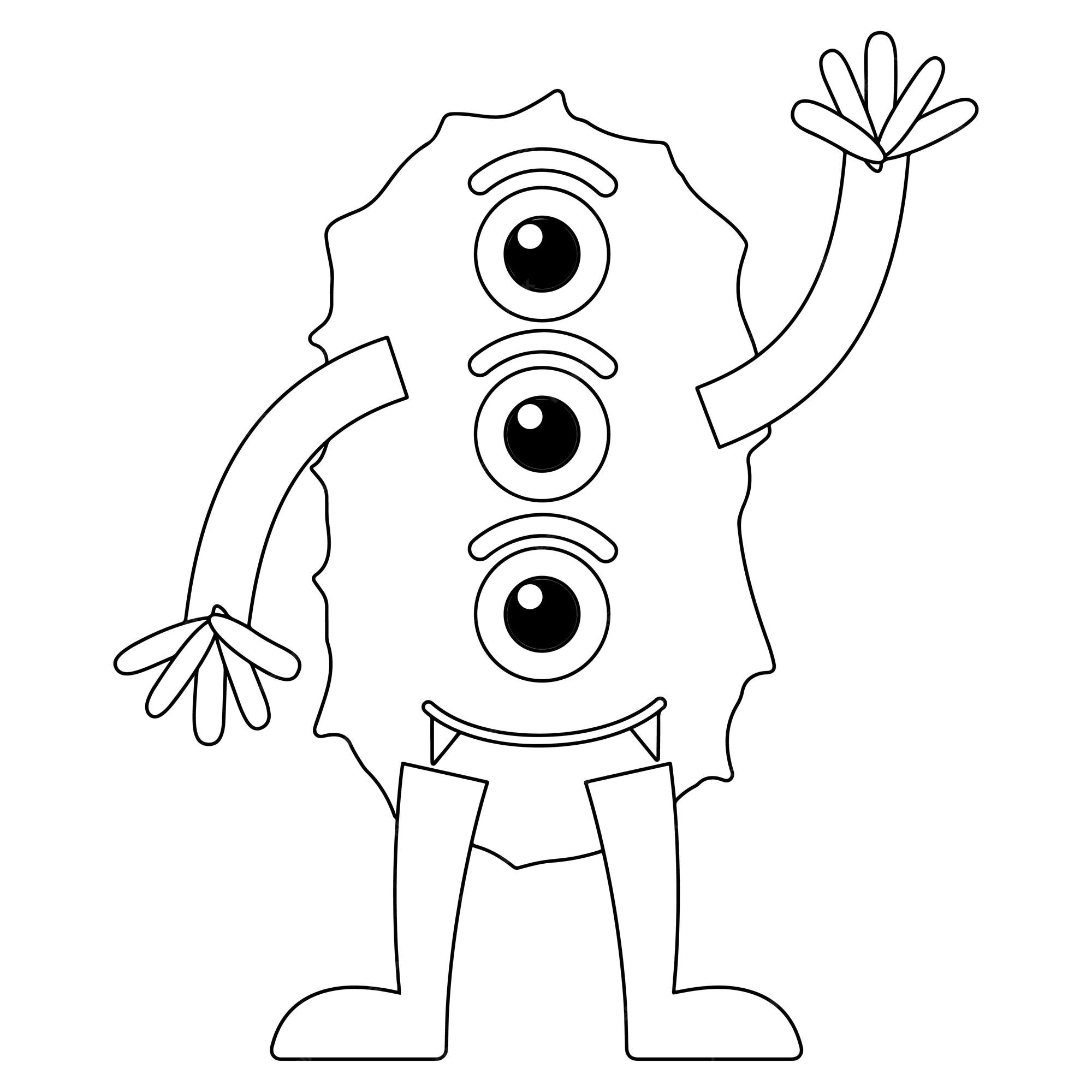 Premium vector monster coloring pages for kids