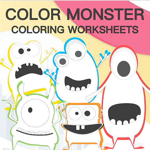 Color monster esl coloring worksheets mooncake english