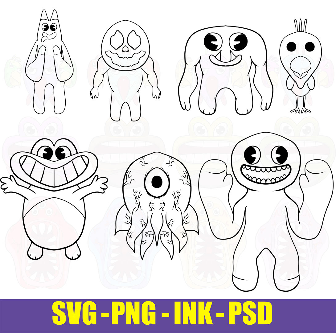 Garten of banban characters svg jumpscare banbaleena jumb