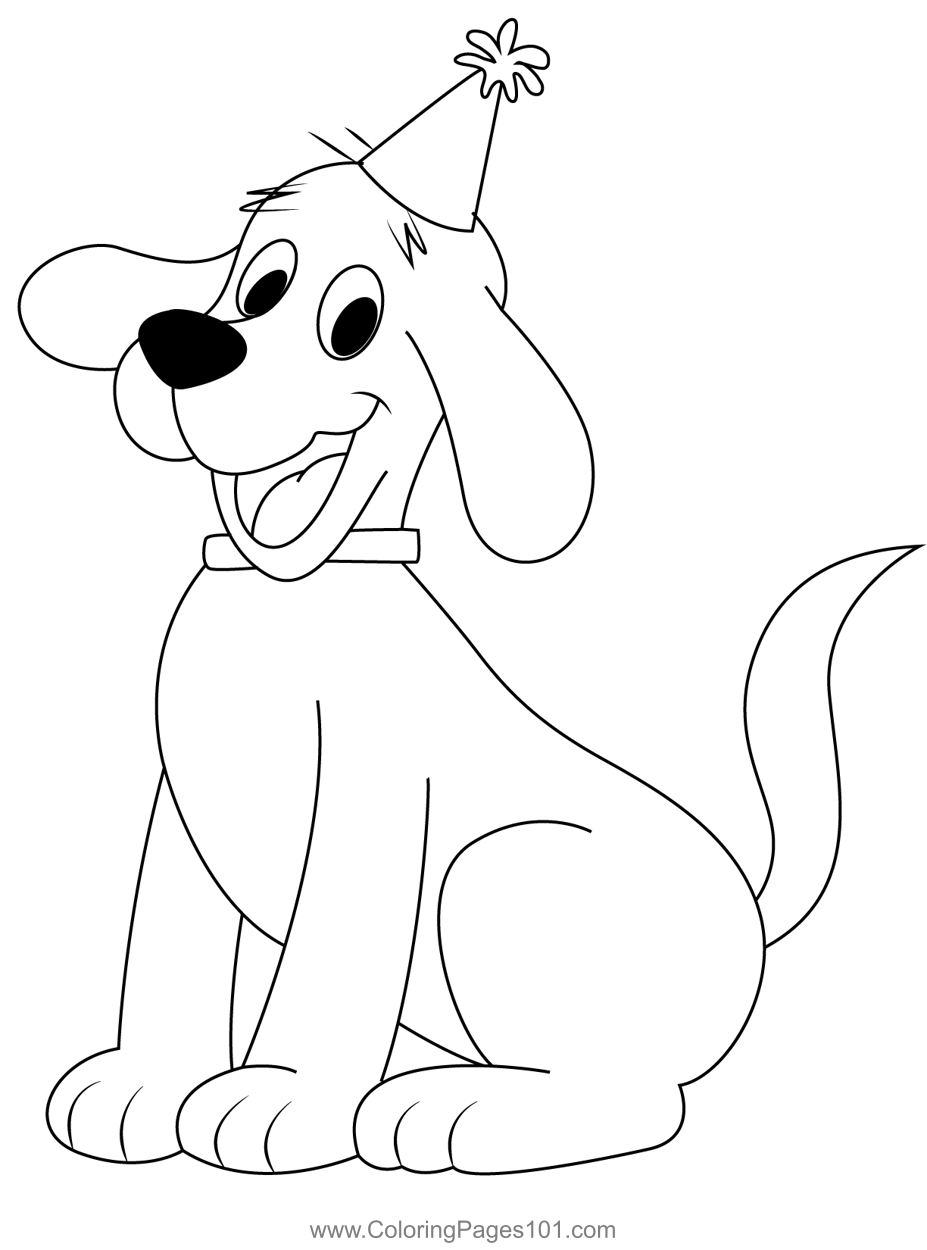 Happy puppy clifford coloring page for kids