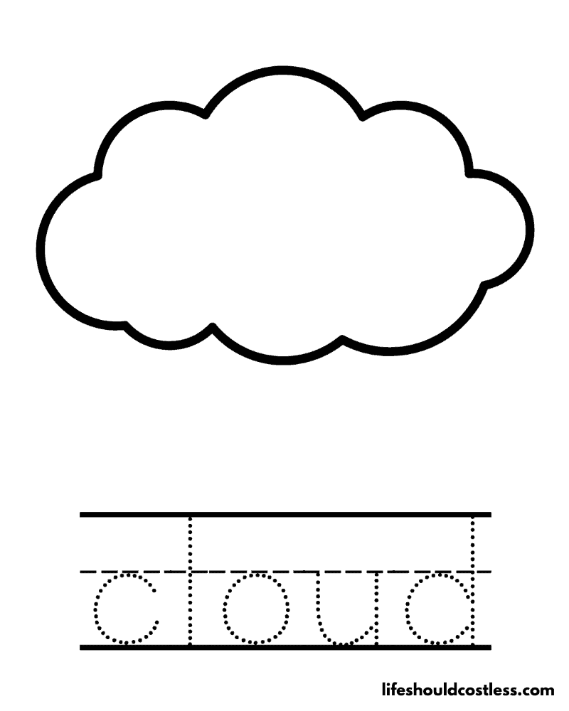 Cloud coloring pages free printable pdf templates