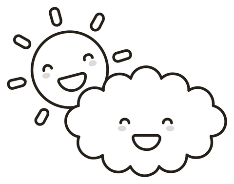 Sun behind cloud coloring page free printable coloring pages