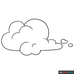 Cartoon cloud coloring page easy drawing guides