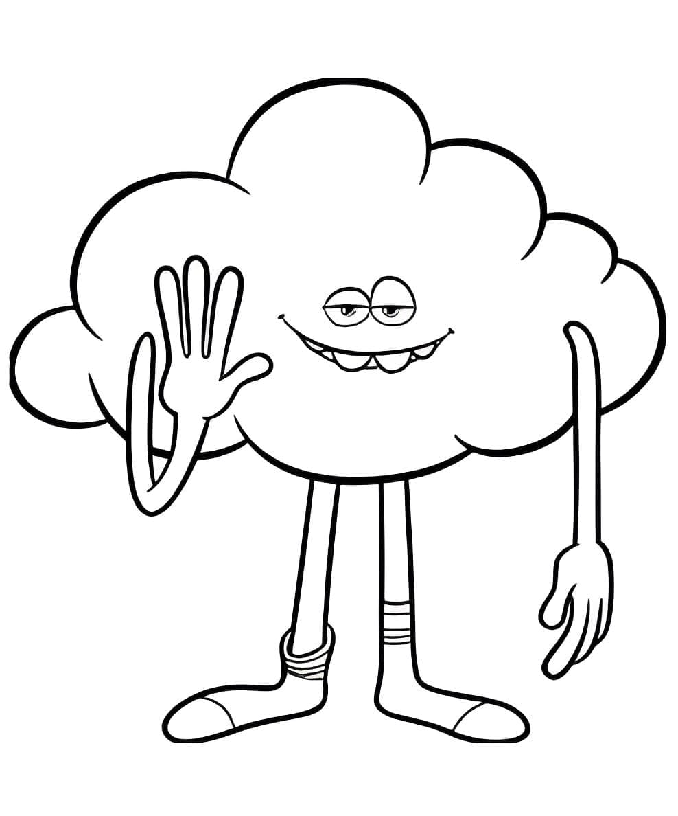 Cloud guy from trolls coloring page