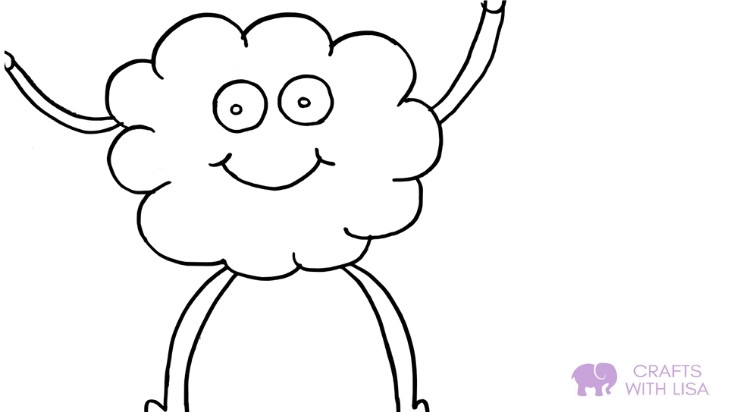 Fun cloud colouring page