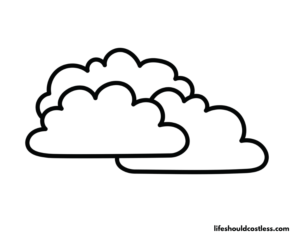 Cloud coloring pages free printable pdf templates