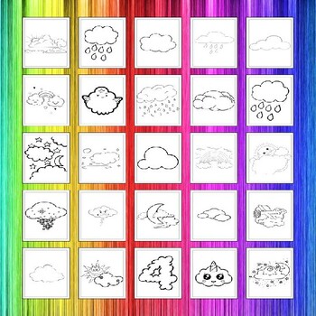 Create your own sky with these printable cloud coloring pages collection pdf