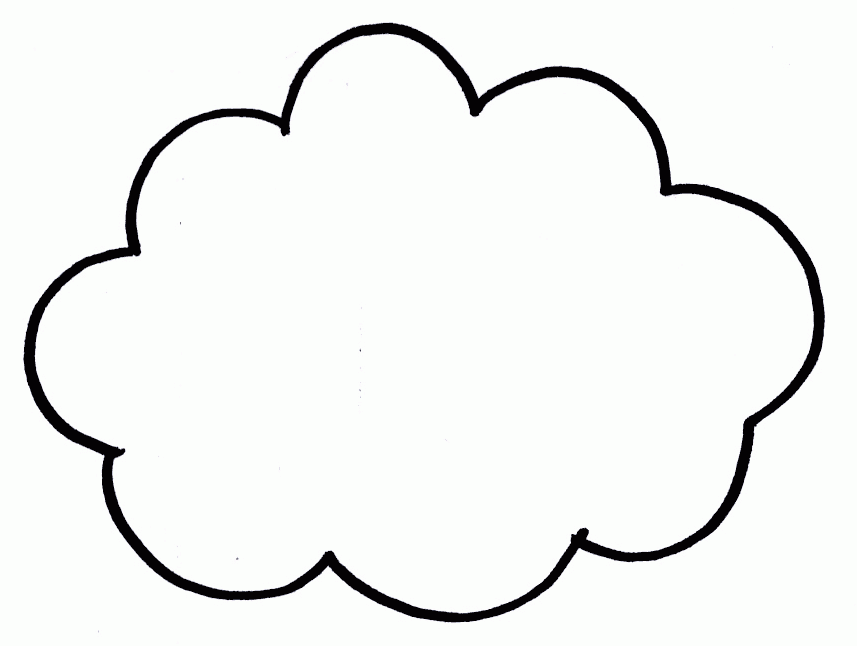 Cloud template cloud outline free coloring pages