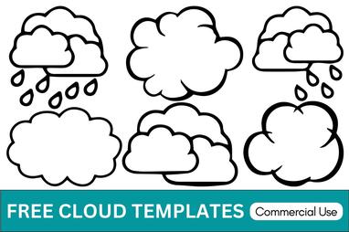 Cloud templates free stencils printables cliparts silhouettes