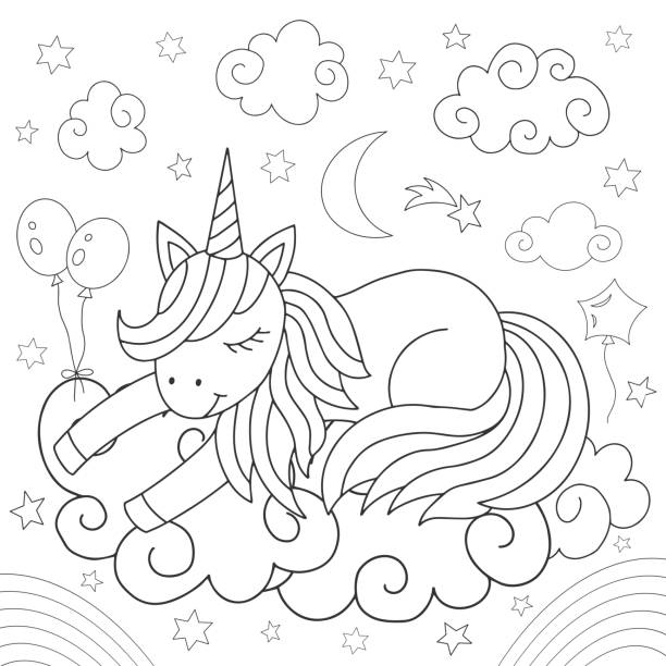 Cloud coloring pages stock illustrations royalty