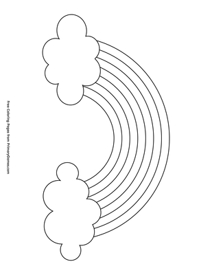 Rainbow with clouds coloring page â free printable pdf from