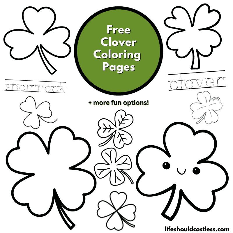 Clover coloring pages free printable pdf templates