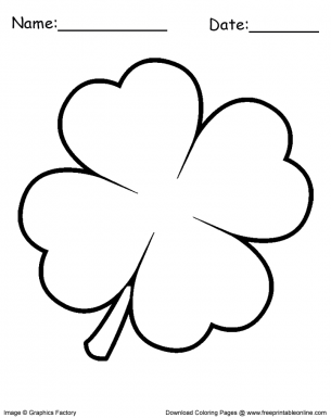 Clover leaf coloring sheet