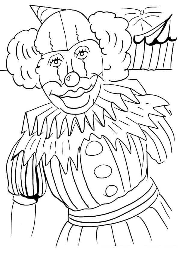 Printable clown coloring page