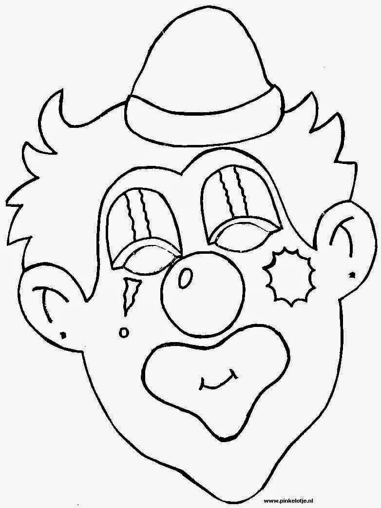 Clowns free printable coloring masks or templates