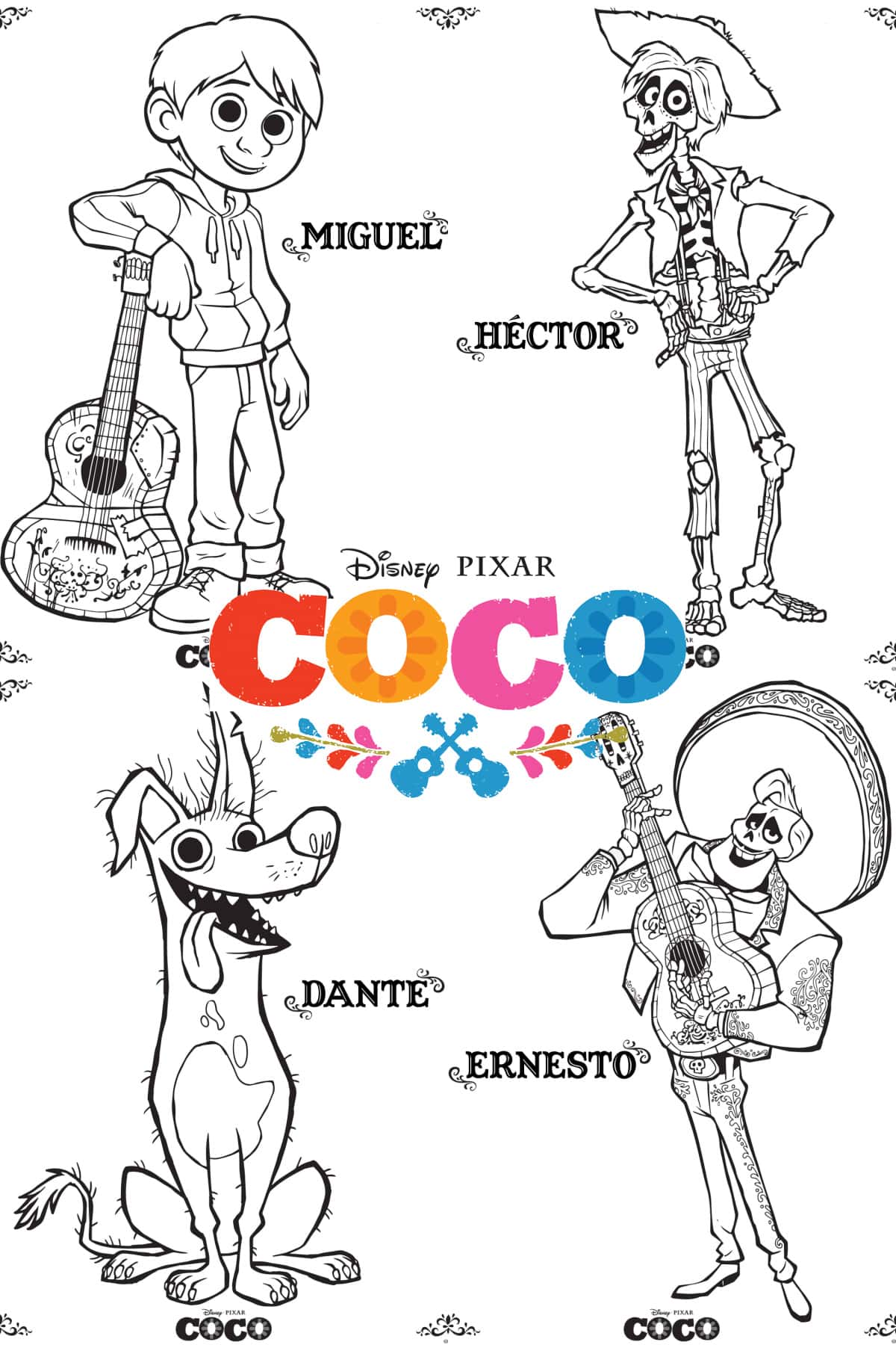 Disneys coco coloring pages